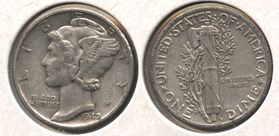 1942 Mercury Dime VF-20 #a