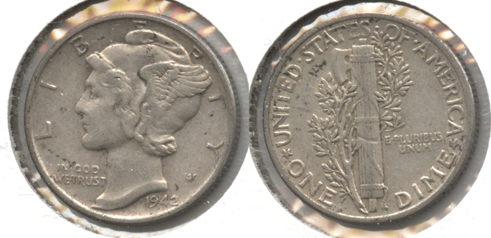 1942 Mercury Dime VF-20 #h