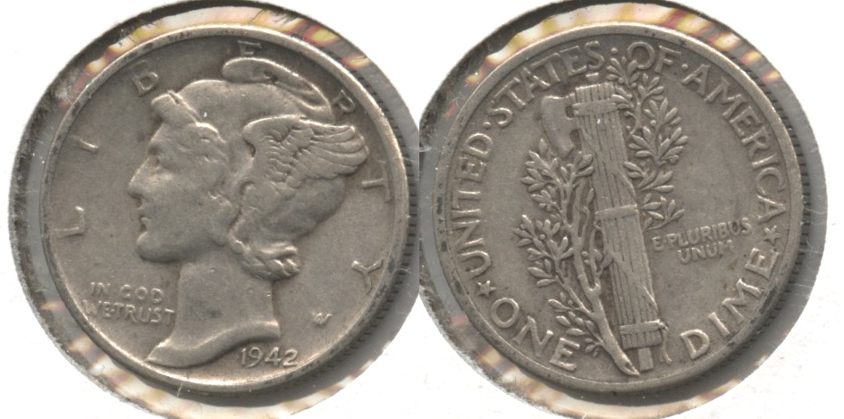 1942 Mercury Dime VF-20 #l