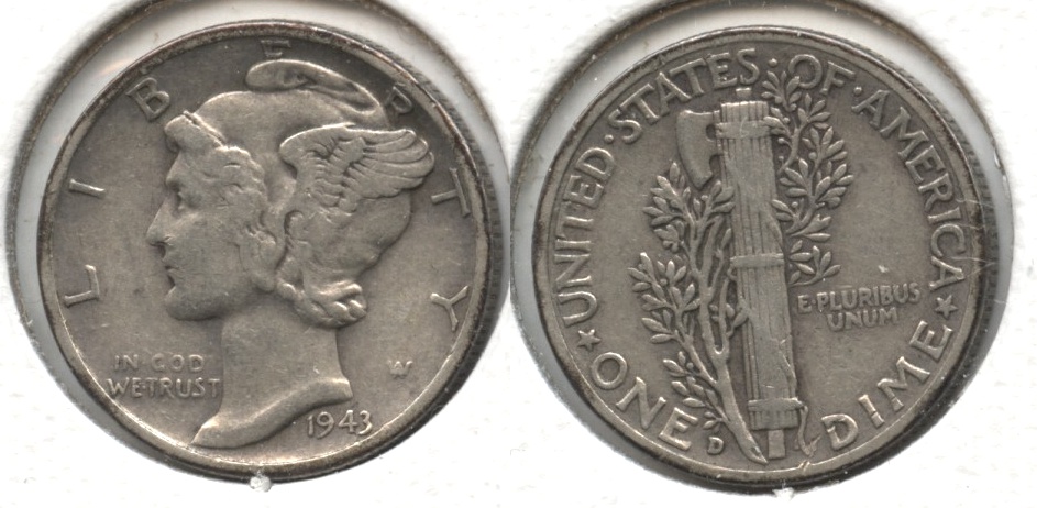 1943-D Mercury Dime Fine-12