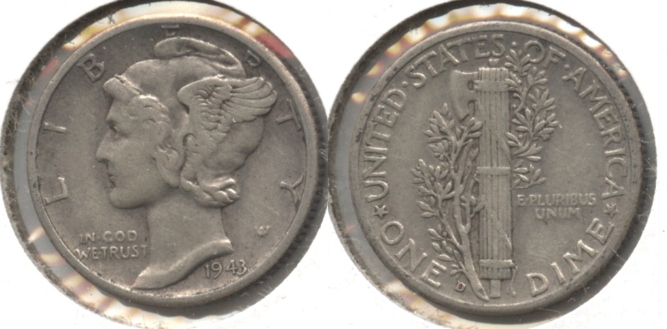 1943-D Mercury Dime Fine-12 #g