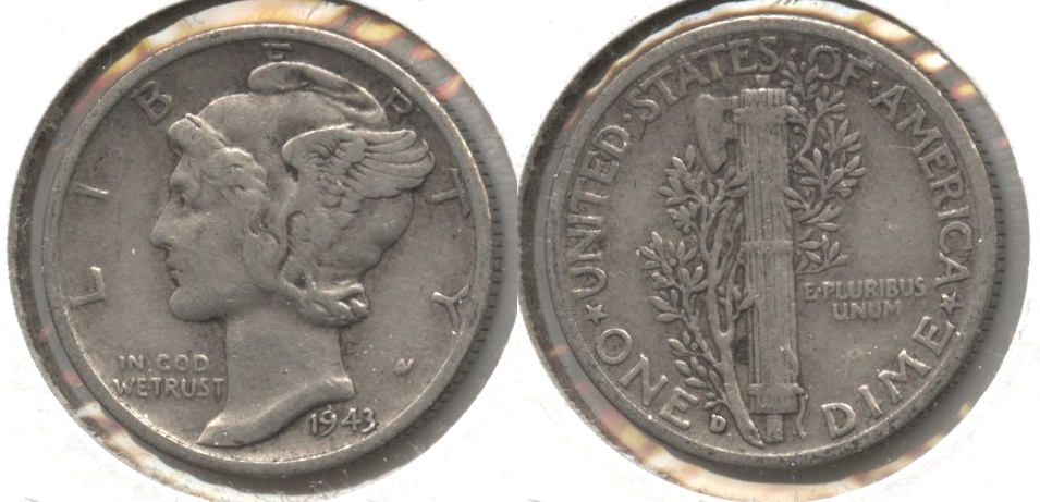1943-D Mercury Dime Fine-12 #u