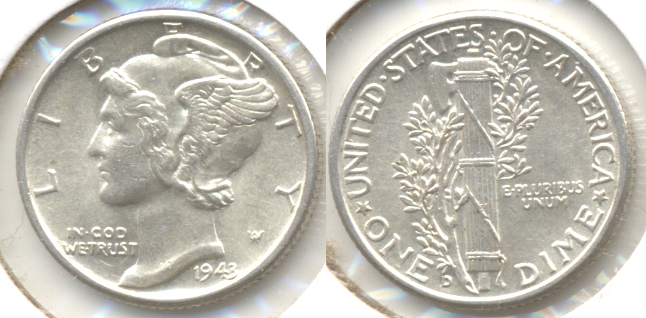 1943-D Mercury Dime MS-60 #d