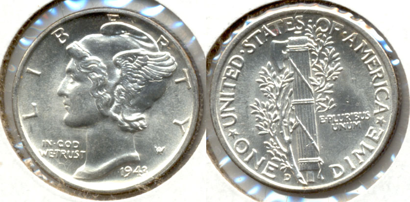 1943-D Mercury Dime MS-63 e