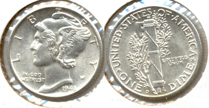 1943-D Mercury Dime MS-63 j