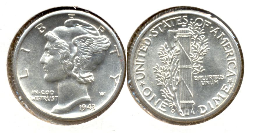 1943-D Mercury Dime MS-63 l