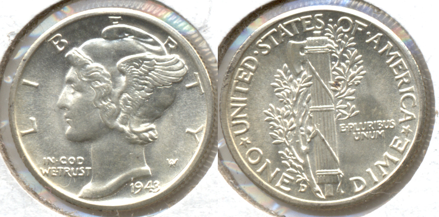1943-D Mercury Dime MS-63 o