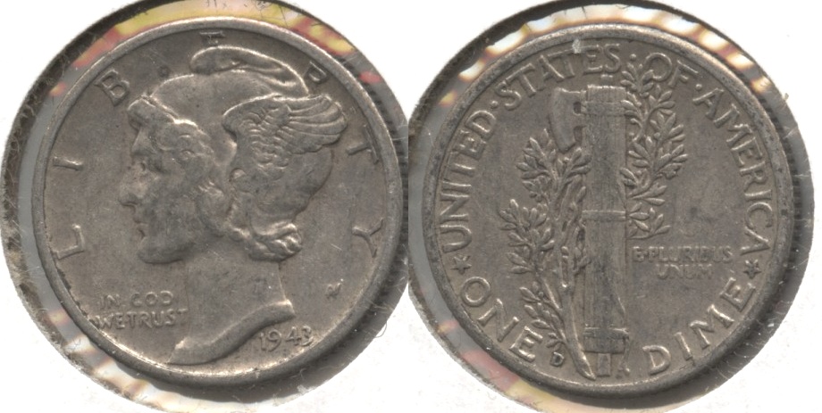 1943-D Mercury Dime VF-20 #d