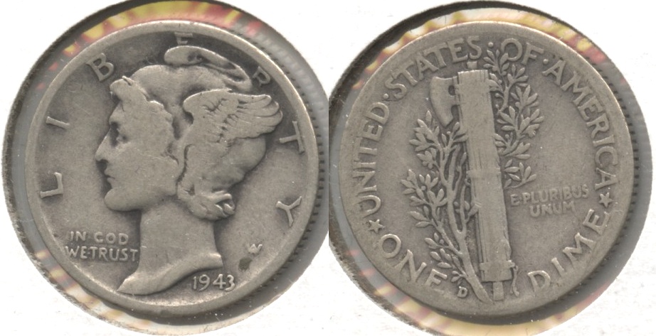 1943-D Mercury Dime VG-8
