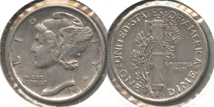 1943-S Mercury Dime EF-40 #f