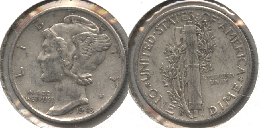 1943-S Mercury Dime Fine-12 #ad