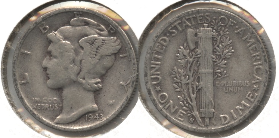 1943-S Mercury Dime Fine-12 #ae