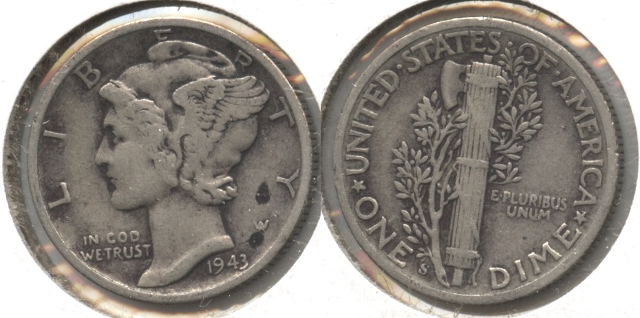 1943-S Mercury Dime Fine-12 #c