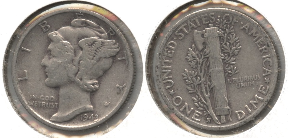1943-S Mercury Dime Fine-12 #d