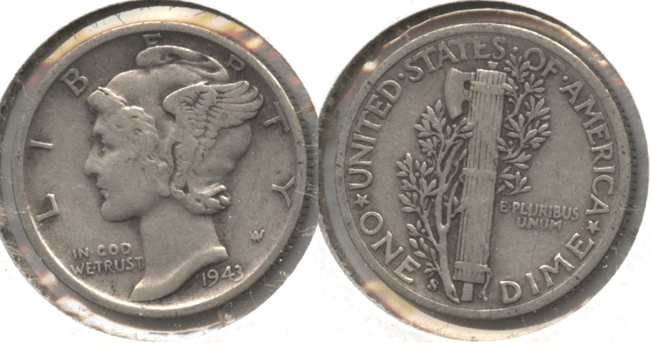 1943-S Mercury Dime Fine-12 #f