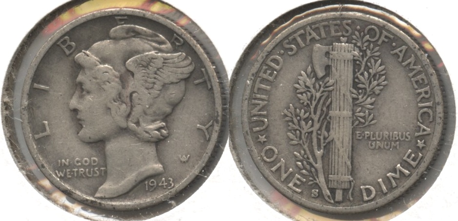 1943-S Mercury Dime Fine-12 #h