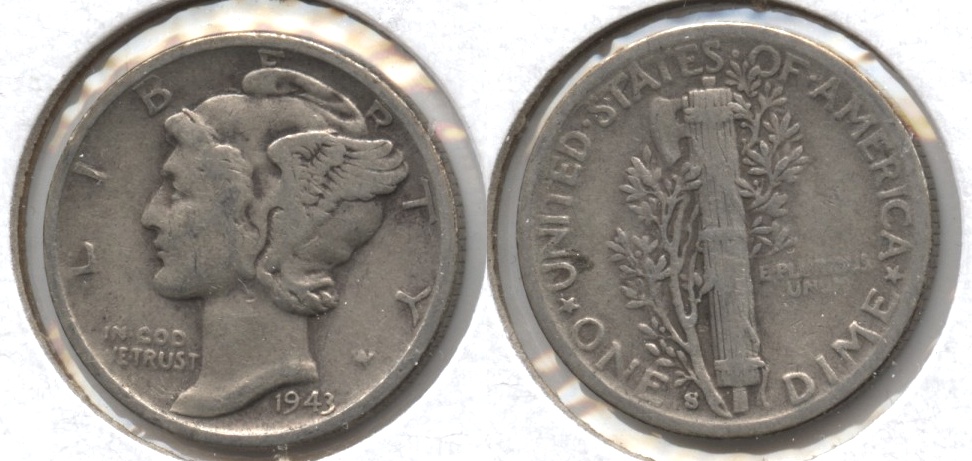 1943-S Mercury Dime Fine-12 #m