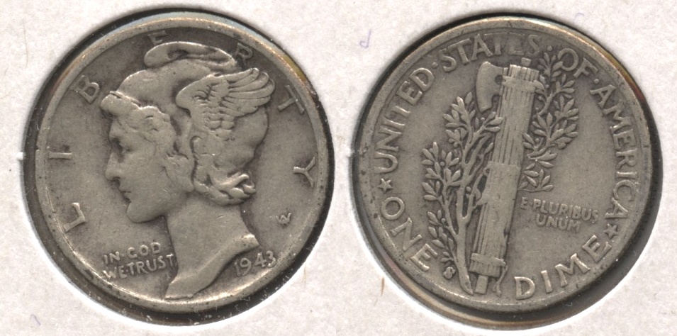 1943-S Mercury Dime Fine-12 #n