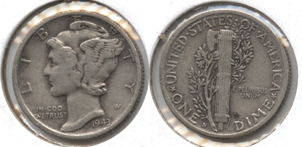 1943-S Mercury Dime Fine-12 #q