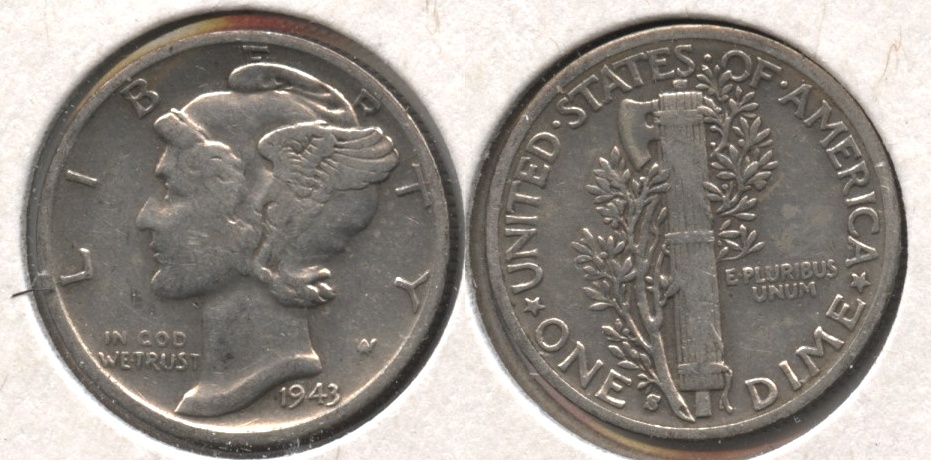 1943-S Mercury Dime Fine-12 #r