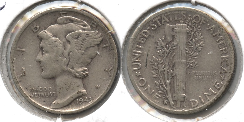 1943-S Mercury Dime Fine-12 #x