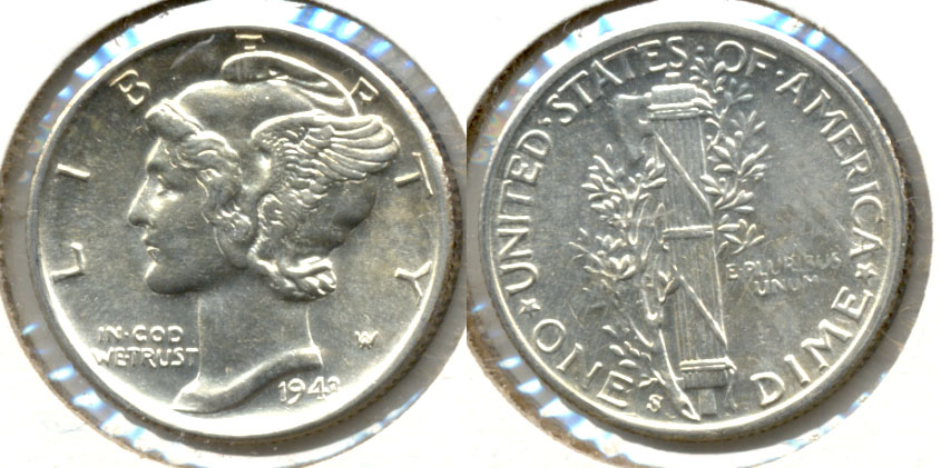 1943-S Mercury Dime MS-60 a