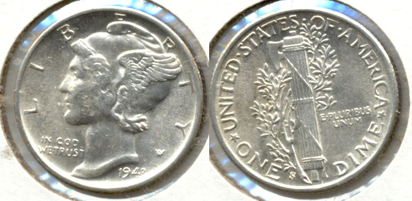 1943-S Mercury Dime MS-60 h