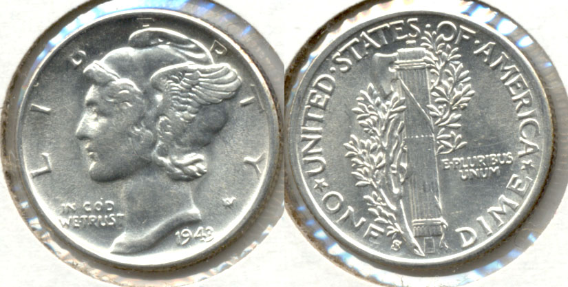 1943-S Mercury Dime MS-60 j