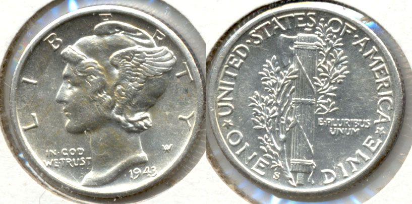 1943-S Mercury Dime MS-60 k