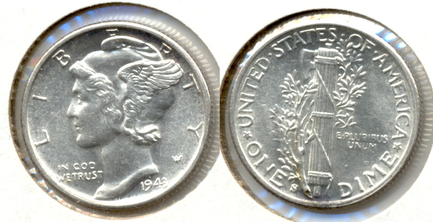 1943-S Mercury Dime MS-60 l