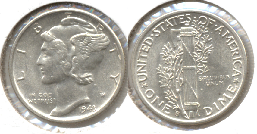 1943-S Mercury Dime MS-60 m