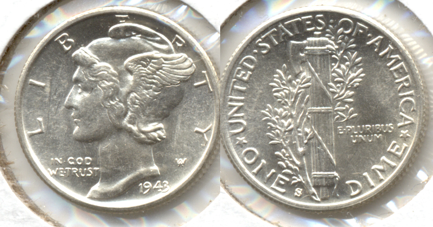 1943-S Mercury Dime MS-60 o