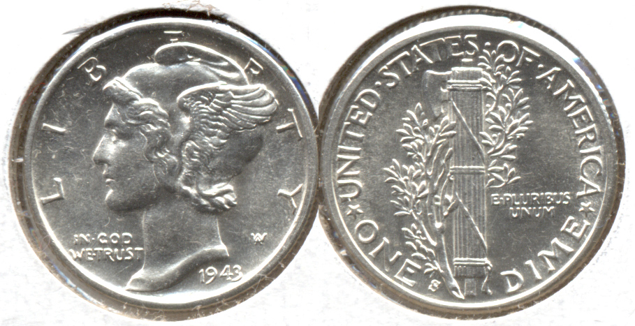 1943-S Mercury Dime MS-60 p