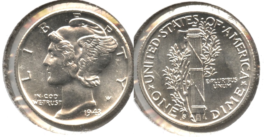 1943-S Mercury Dime MS-64 a