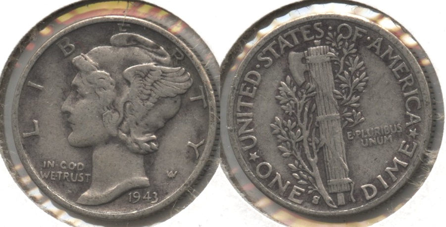 1943-S Mercury Dime VF-20 #d
