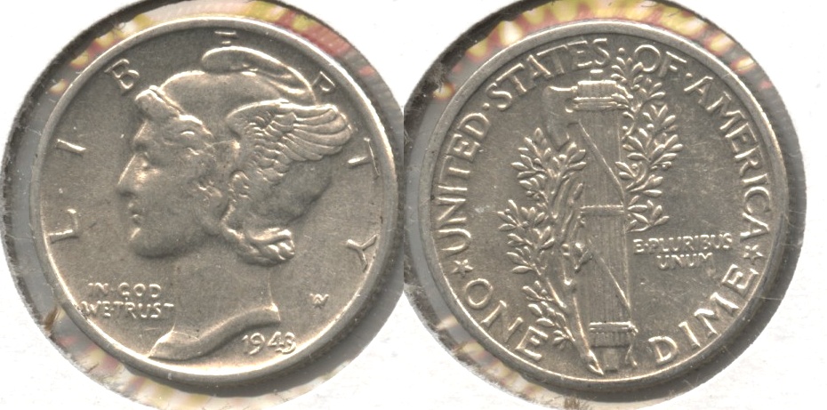 1943 Mercury Dime AU-50 #c