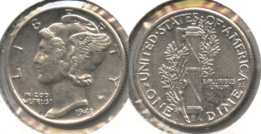 1943 Mercury Dime AU-50 #d