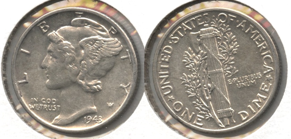 1943 Mercury Dime AU-50 #h