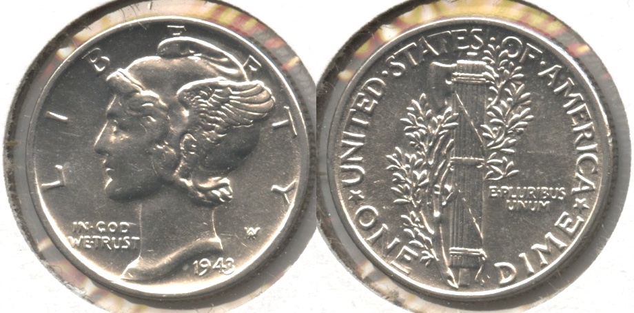 1943 Mercury Dime AU-50 #k