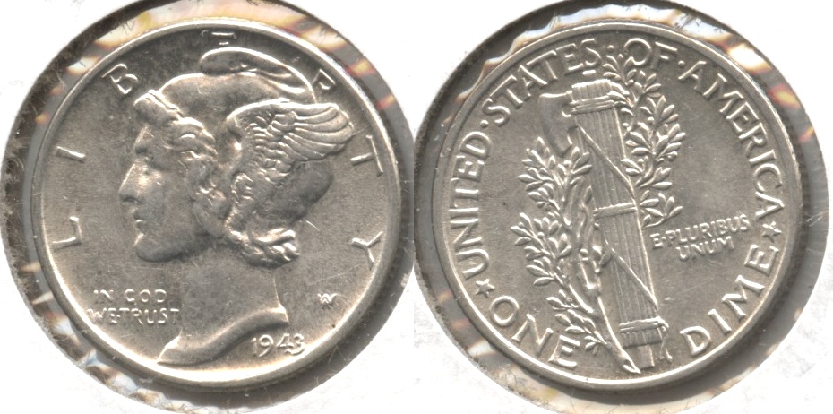 1943 Mercury Dime AU-50 #l
