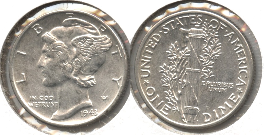 1943 Mercury Dime AU-50 #o