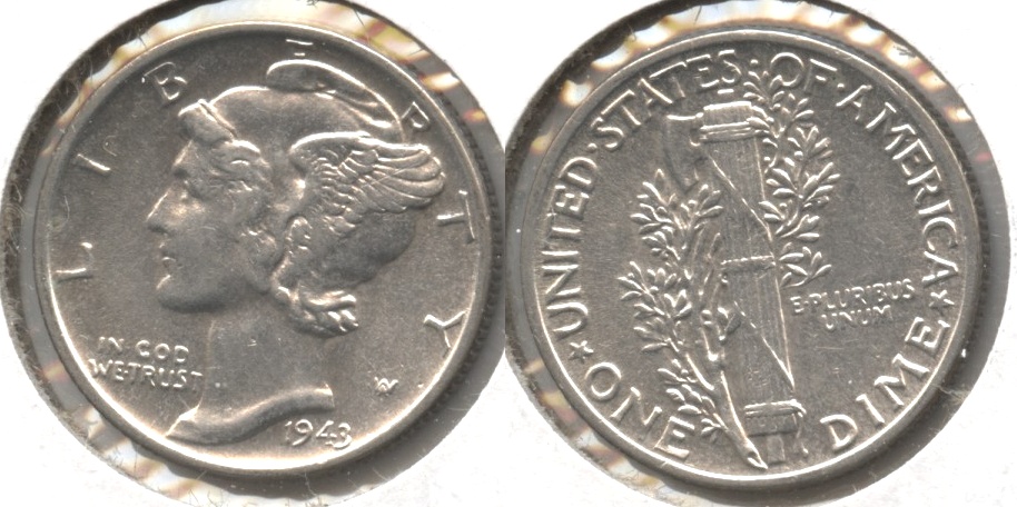 1943 Mercury Dime AU-50 #q