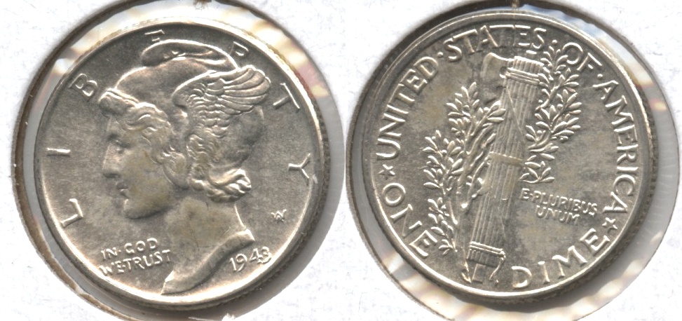 1943 Mercury Dime AU-55 #c