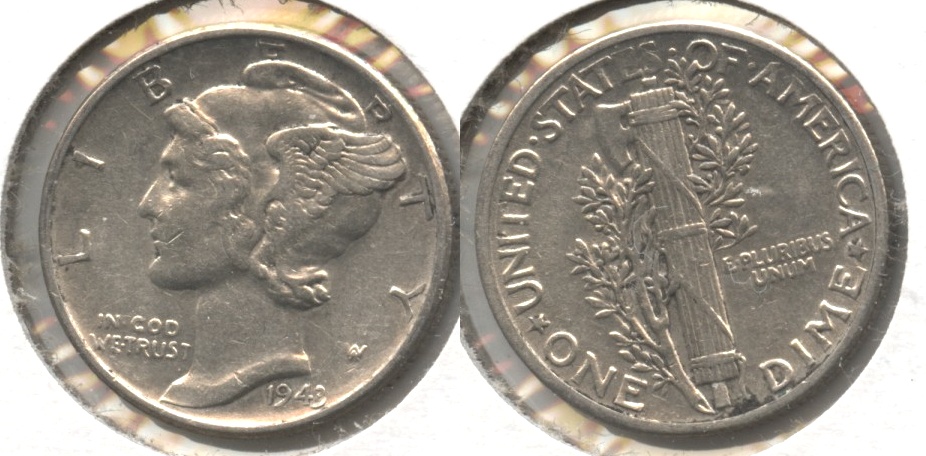 1943 Mercury Dime EF-40 #ab