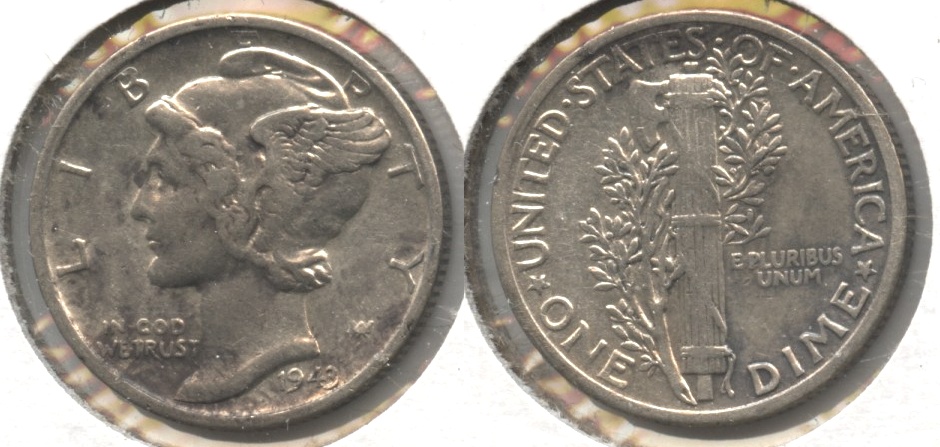1943 Mercury Dime EF-40 #ac