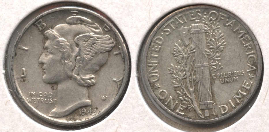 1943 Mercury Dime EF-40 #c
