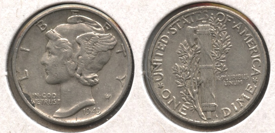 1943 Mercury Dime EF-40 #h