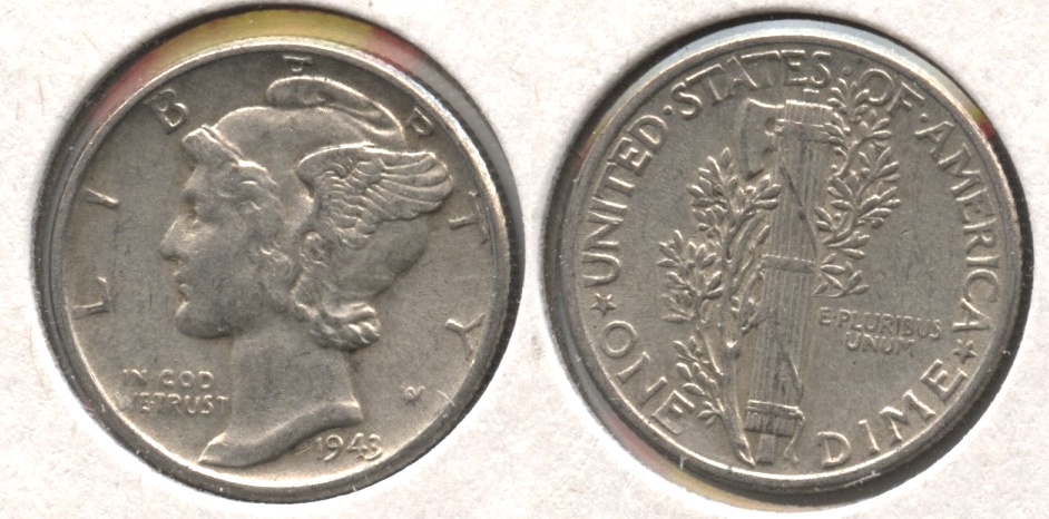 1943 Mercury Dime EF-40 #i
