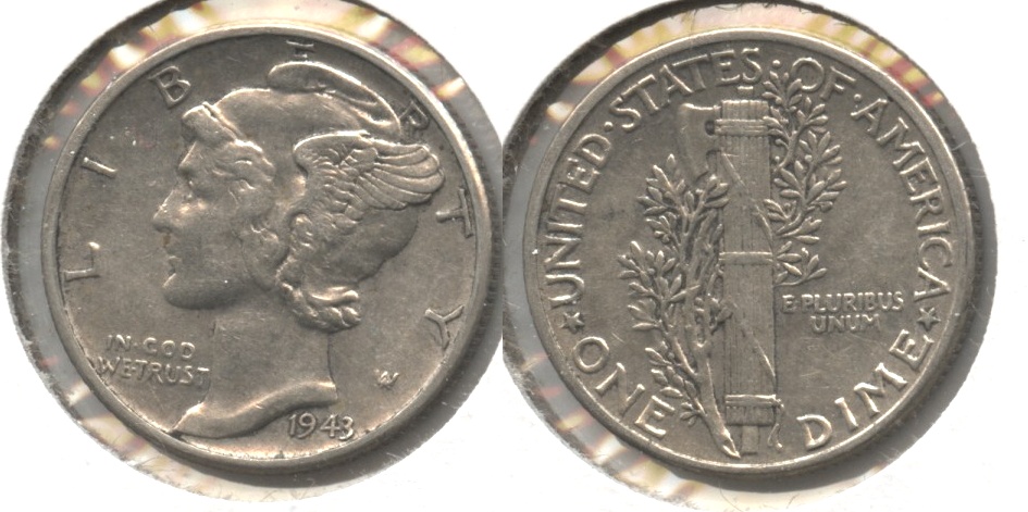 1943 Mercury Dime EF-40 #k