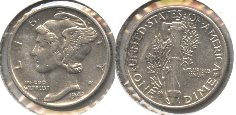 1943 Mercury Dime EF-40 #n